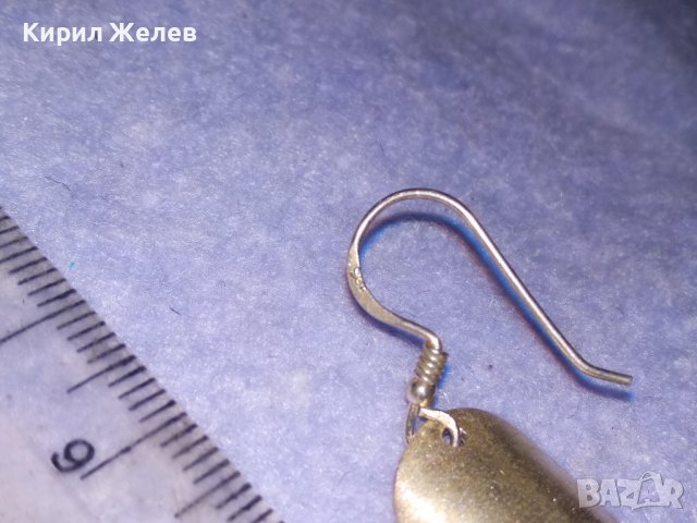 ЕЛЕГАНТНА ШИКОЗНА СНЕЖНОБЯЛА ЛЪСКАВА СРЕБЪРНА АРТ ОБЕЦА ПОЛИРАНО СРЕБРО 925 ПРОБА РЪЧНА РАБОТА 38752, снимка 9 - Обеци - 41741069