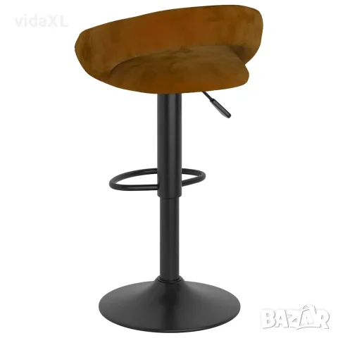 vidaXL Бар табуретки, 2 бр, кафяви, кадифе, снимка 6 - Столове - 56146992