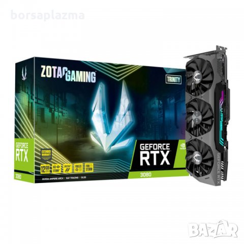 ZOTAC GAMING GeForce RTX 3080 Trinity LHR, 12288 MB GDDR6X, снимка 1 - Видеокарти - 35823482