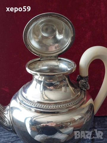 Среърна кана за вода,чай кафе и други напитки,сребро 800,вместимост 1350 мл.3 евро грам-775 грама, снимка 11 - Сервизи - 53707652