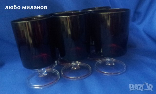 Червени, прозрачни чаши, прозрачно бяло столче за алкохол 6 бр, снимка 6 - Чаши - 38726340