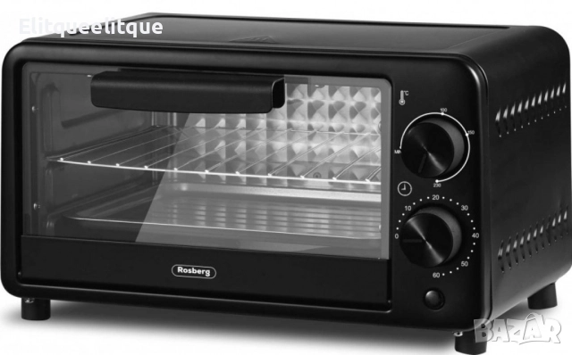 Фурна мини Rosberg, 800W\9л. до 230°C, Черна, 2 ГОДИНИ ГАРАНЦИЯ
