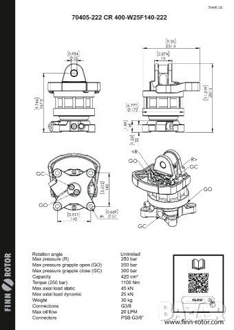 Ротатор CR 400F с фланец,  4.5 тона, снимка 2 - Други машини и части - 56081559