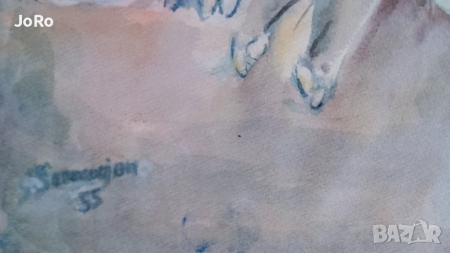 Султана Суружон - прекрасен акварел от голямата Българска художничка. , снимка 3 - Картини - 53588417