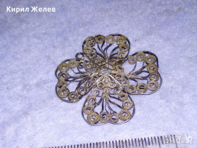 СРЕБЪРНА ЧЕТИРИЛИСТНА ДЕТЕЛИНА МЕДАЛЬОН ВИСОКА ПРОБА ФИЛИГРАННО СРЕБРО СТАРА РЪЧНА ИЗРАБОТКА 38449, снимка 14 - Антикварни и старинни предмети - 41388982