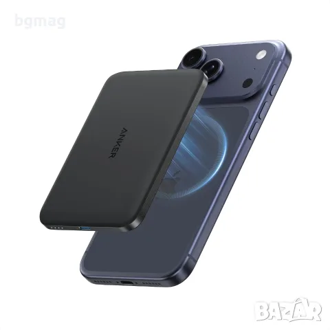 Anker Nano 5k MagGo Slim, 15W MagSafe Qi2, 5000mAh - външна батерия с вграденбезжичен пад, снимка 3 - Външни батерии - 56062592