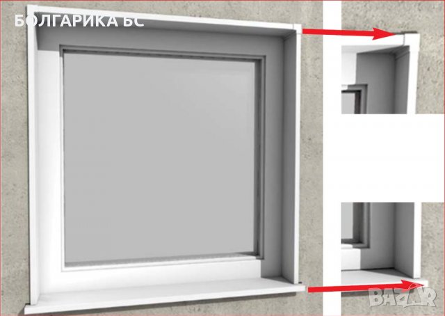 Външни универсални прозоречни PVC первази Vilo-бял