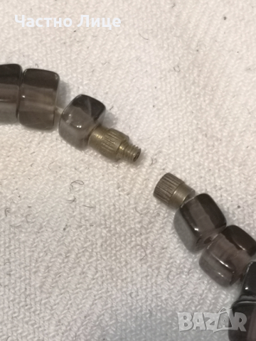 Старинен Накит Медальон Колие от Естествен Минерал Морион, снимка 5 - Колиета, медальони, синджири - 36152673