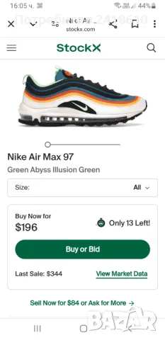 Nike Air Max 97 UK 8 US 9 Mens Size 42.5/27см ОРИГИНАЛ! Мъжки Маратонки!, снимка 2 - Маратонки - 47389694