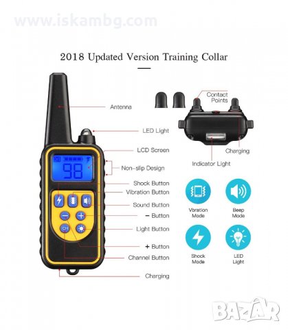 ЕЛЕКТРОНЕН НАШИЙНИК ЗА КУЧЕ ВОДОУСТОЙЧИВ ПОТОПЯЕМ С ОБХВАТ ДО 800 М. - код 3160, снимка 11 - Други стоки за животни - 33889030