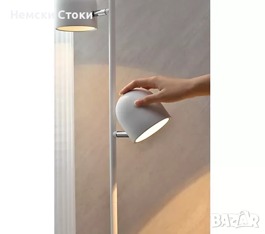 LED подова лампа с 2 крушки, до макс. 450 лумена, плавно димируема, въртящи се на 180° абажури, снимка 4 - Лед осветление - 52282754