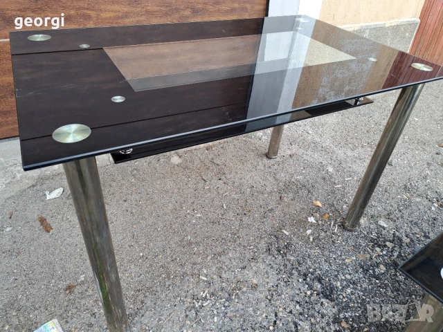 кухненска и холна маса със стъклен плот, снимка 6 - Маси - 52707840