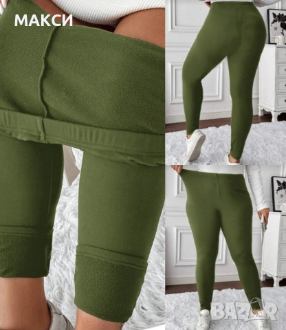 Макси еластичен термо клин с висока ластична талия в черно, камуфлажно зелено и пастелно синьо, снимка 2 - Клинове - 53154678