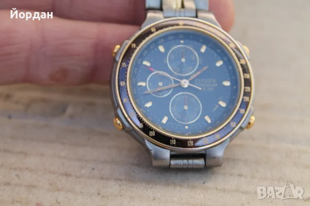 Японски часовник ''Citizen'' WR 100 Titanium хронограф, снимка 2 - Мъжки - 49131157
