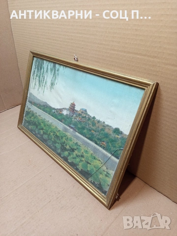 Стара Ръчно Тъкана Китайска Копринена Картина. НОМЕР 1657., снимка 5 - Антикварни и старинни предмети - 53759917