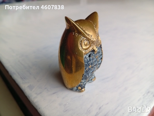 Бухалче месинг 5.5 см, снимка 3 - Декорация за дома - 52301862