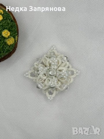 Брошка Ръчно изплетена Уникален акцент за всеки стил Различни цветове по поръчка , снимка 4 - Други - 52713472