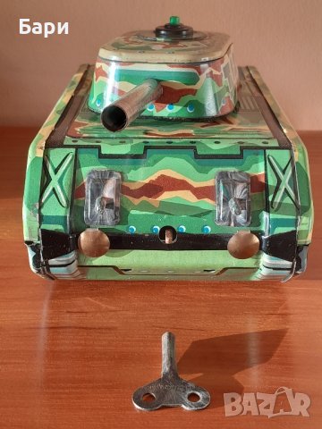 Рядка стара механична ламаринена играчка -Танк/Панцер, снимка 2 - Колекции - 44302504