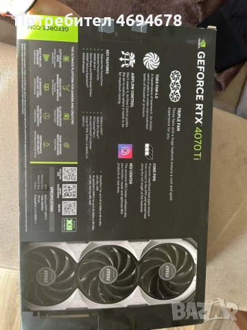 MSI VENTUS 3X RTX 4070Ti 12gb, снимка 2 - Видеокарти - 52922561