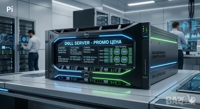 Dell сървър 96 ядра/ 192gb ram/ 2tb/ 4x40Gbit/ 8x1gbit 🤑Промо Цена💰