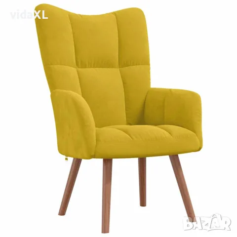 vidaXL Релакс стол, горчица жълто, кадифе
