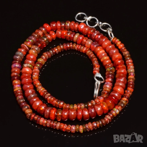 Гердани от естествен опал Етиопия, снимка 4 - Колиета, медальони, синджири - 52306660