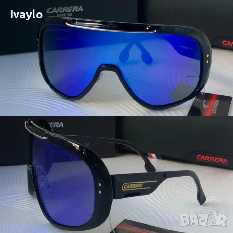 Мъжки слънчеви очила маска carrera epica, сини, снимка 3 - Други - 53581836