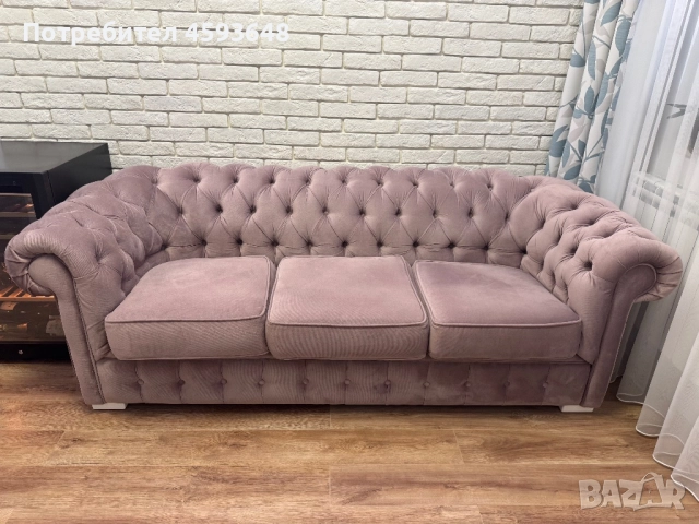 Диван Честърфийлд, снимка 3 - Дивани и мека мебел - 51700829