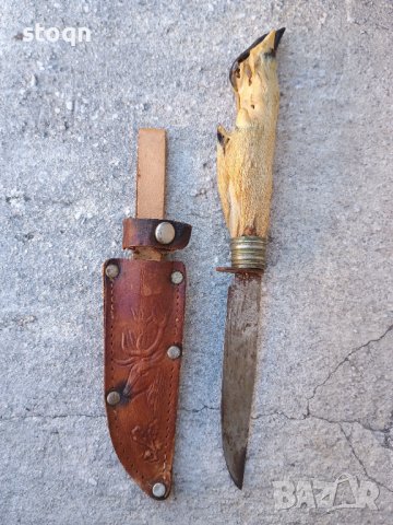 Нож с дръжка от кози крак, снимка 4 - Антикварни и старинни предмети - 44347391