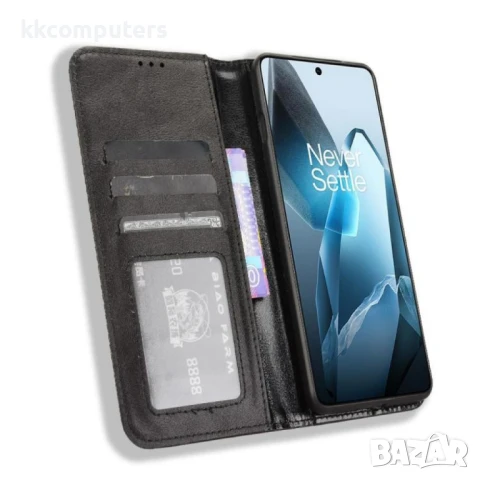 OnePlus 13 5G Retro Texture Wallet Калъф и Протектор, снимка 6 - Калъфи, кейсове - 51259043