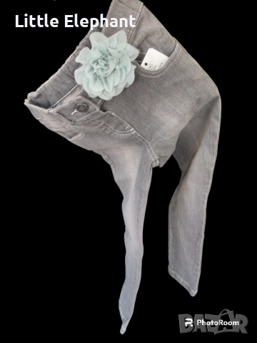 Ластични сиви дънки за 3-4 год мом,пеперудка,Англия/нови