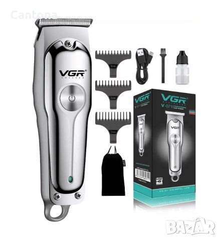 Maшинка за подстригване VGR V-071, 3 приставки, 5W, метален корпус, USB зареждане, снимка 2 - Машинки за подстригване - 41040168