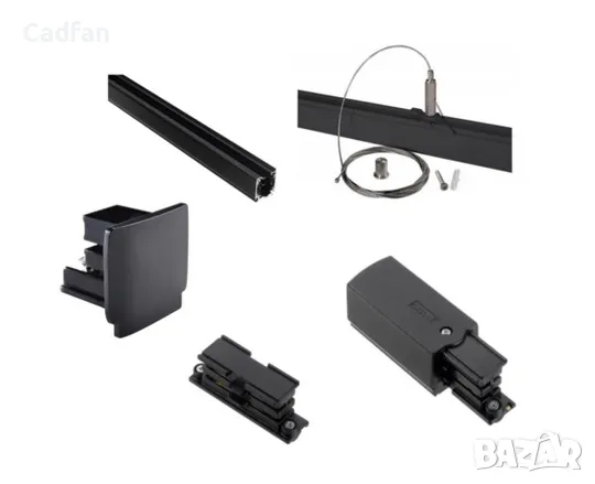 Трифазна тоководеща шина за открит монтаж черна 400V, снимка 8 - Лед осветление - 50125542