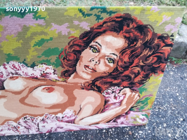 КАРТИНА-114Х50СМ-ГОБЛЕН ОТ ФРАНЦИЯ 0410251700, снимка 10 - Антикварни и старинни предмети - 51944395