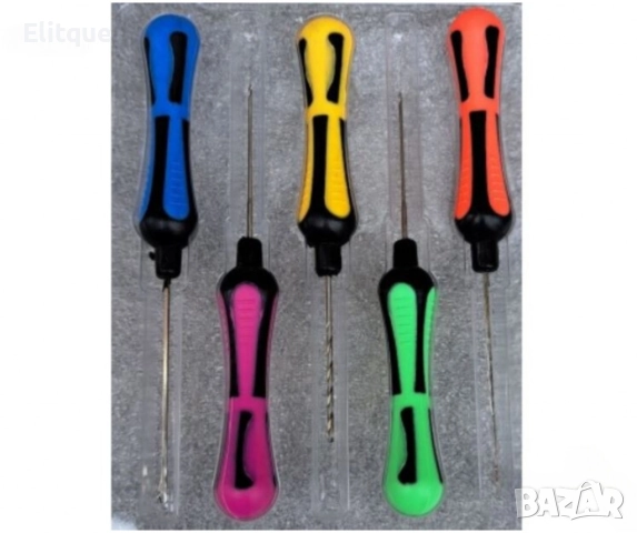 Риболовна игла и бургия с цветни дръжки