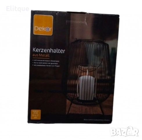 Метален свещник във форма на фенер, снимка 5 - Други стоки за дома - 52716066