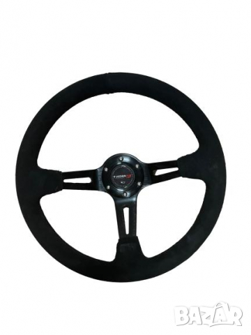 Спортен волан Дрифт АЛКАНТАРА черен универсален 340мм