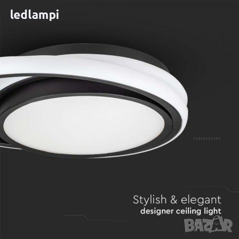 LED Плафониера 24W Черна Неутрално Бяла Светлина, снимка 2 - Лампи за таван - 41383309