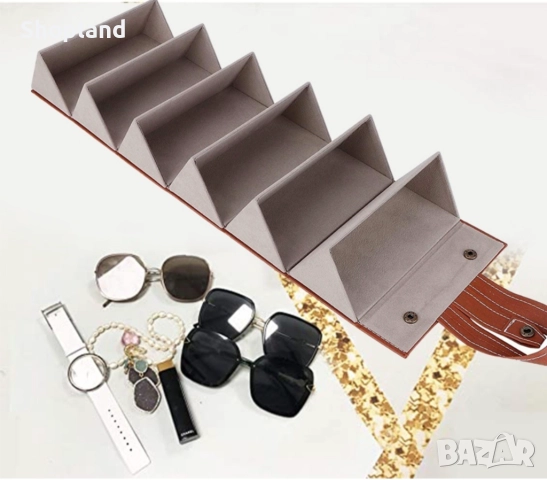 Кутия за съхранение на очила с 6 отделения от еко кожа, снимка 5 - Слънчеви и диоптрични очила - 51804275