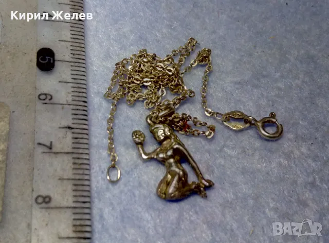 РОМАНТИЧЕН Арт НУВО СРЕБЪРЕН МЕДАЛЬОН ЗОДИЯ ДЕВА с ФИНА СРЕБЪРНА ВЕРИЖКА СРЕБРО 925 ПРОБА 38801, снимка 6 - Колиета, медальони, синджири - 50354735