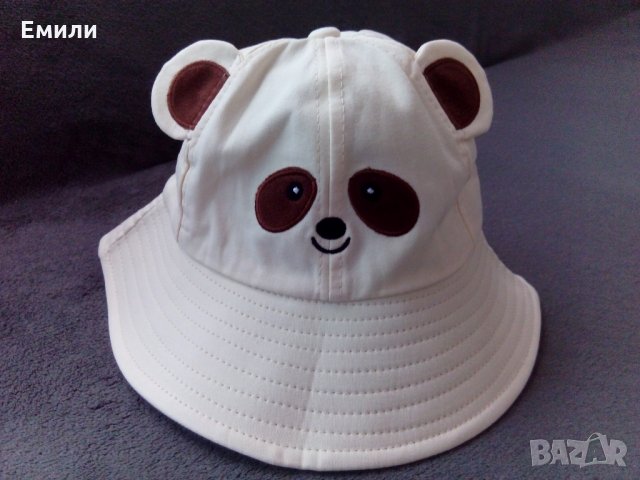 Детска шапка панда в бежов цвят, снимка 2 - Други - 35917691