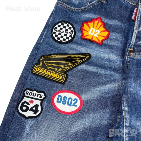 Мъжки Дънки Dsquared2 Patched Slim Jeans, снимка 2 - Дънки - 53619132
