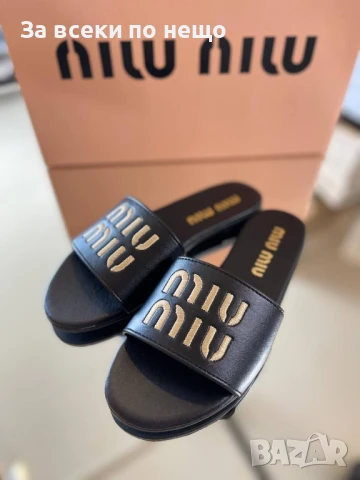 Miu Miu Дамски Летни Ежедневни Чехли Миу Миу - 2 Налични Цвята Код E634, снимка 5 - Чехли - 51001240