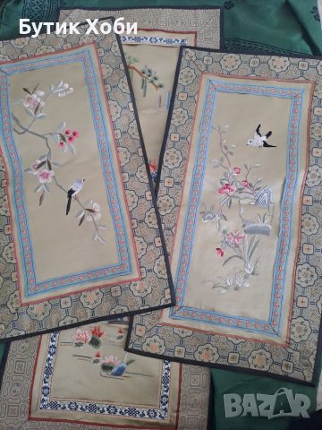 Стари бродирани пана от естествена коприна