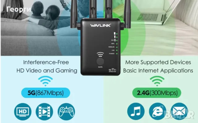 Wavlink AC1200 , снимка 3 - Рутери - 47390614