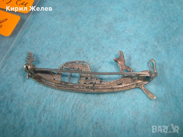 СТАРА СРЕБЪРНА ВЕНЕЦИАНСКА БРОШКА ГОНДОЛА МАСИВНО СРЕБРО МАРКИРАНА РЪЧНА АРТ ИЗРАБОТКА УНИКАТ 25144, снимка 9 - Антикварни и старинни предмети - 35745450