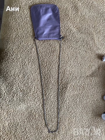 Лилава кожена чантичка, снимка 2 - Чанти - 38653885