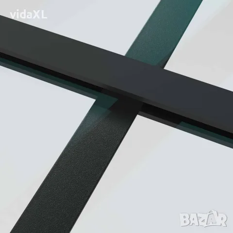 vidaXL Интериорна врата, 102,5x201,5 см, черен мат, стъкло и алуминий, снимка 6 - Входни врати - 56147185