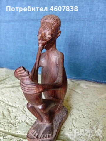 Статуетка африканско изкуство 12.5-7.5 см, снимка 3 - Статуетки - 52072332