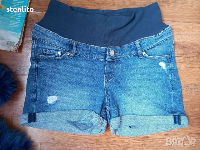 Къси дънки за бременни H&M размер S, снимка 2 - Дрехи за бременни - 41169057